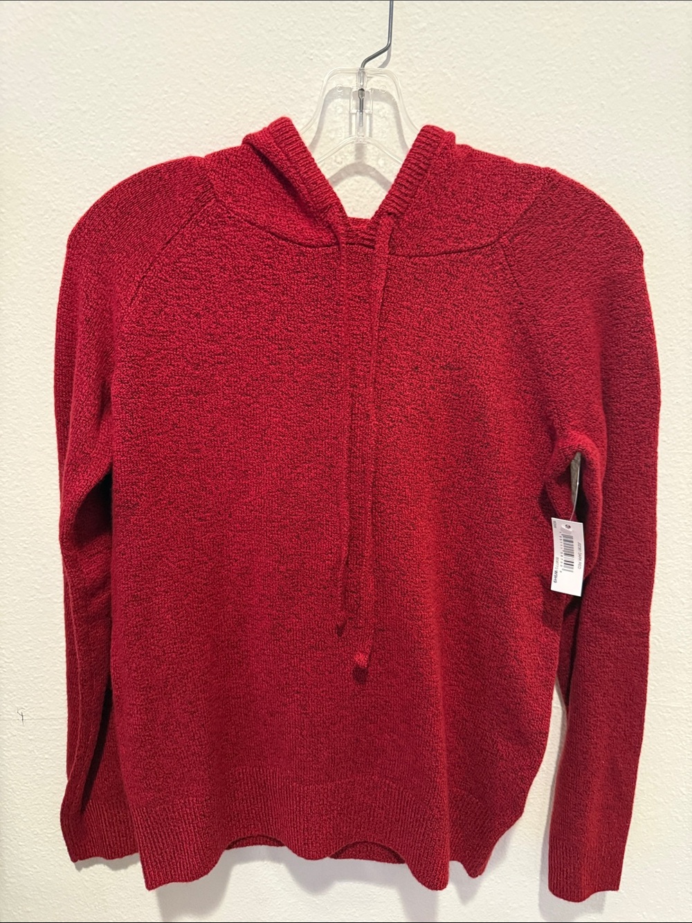 Amazon Essentials Red Knit Hoodie Sweater with Drawstring